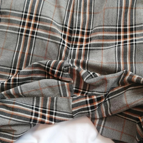 Urban Outfitters Plaid Cargo Jogger Pants High Rise Gray and Orange 26" Crop XS - Picture 12 of 16